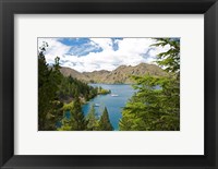 Framed Lake Benmore, Waitaki Valley, North Otago, South Island, New Zealand