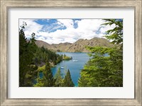 Framed Lake Benmore, Waitaki Valley, North Otago, South Island, New Zealand