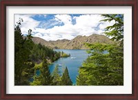 Framed Lake Benmore, Waitaki Valley, North Otago, South Island, New Zealand