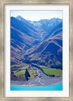 Framed Lake Pukaki and Whale Stream, Ben Ohau Range, South Island, New Zealand