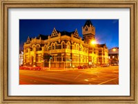 Framed Law Courts at night, Dunedin, South Island, New Zealand