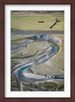 Framed Ohau River and Ohau Canal, Mackenzie Country, South Island, New Zealand