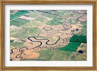 Framed Upper Taieri River, Taieri Plains, near Mosgiel, Otago, New Zealand