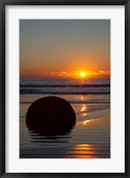Framed Sunset, Moeraki Boulder, Otago, South Island, New Zealand