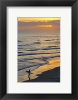 Framed Surfer at Blackhead Beach, South of Dunedin, South Island, New Zealand