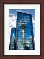Framed Reflection of Skytower in Office Building, Auckland, North Island, New Zealand