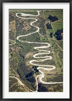 Framed Zigzag Road to the Remarkables Ski Field, Queenstown, South Island, New Zealand