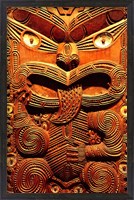 Framed Historic Maori Carving, Otago Museum, New Zealand
