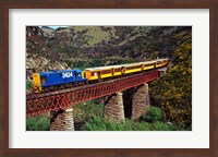 Framed Taieri Gorge Train, near Dunedin, Otago, New Zealand