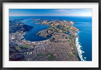 Framed Dunedin, Otago Peninsula Harbor and Pacific Ocean, New Zealand
