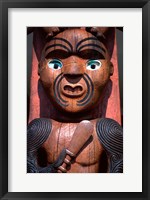 Framed Maori Carving on Arataki Visitors Centre, Waitakere Ranges, Auckland