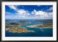Framed Taiaroa Head, Otago Peninsula, Aramoana and Entrance to Otago Harbor, near Dunedin, New Zealand
