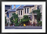 Framed Historic Terrace Houses, Stuart Street, Dunedin, New Zealand