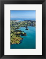 Framed Akaroa Harbor, Canterbury, South Island, New Zealand