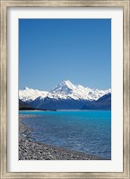 Framed Aoraki Mt Cook and Lake Pukaki, South Island, New Zealand