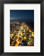 Framed Australia, Queensland, Surfers Paradise, City Skyline