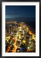 Framed Australia, Queensland, Surfers Paradise, City Skyline