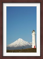 Framed Cape Egmont Lighthouse, North Island, New Zealand
