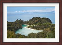 Framed Frenchman Bay from Abel Tasman, South Island, New Zealand