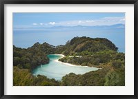 Framed Frenchman Bay from Abel Tasman, South Island, New Zealand
