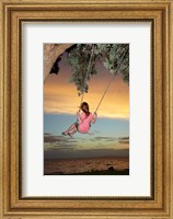 Framed Girl, Rope Swing, Family Fun, Thames, New Zealand