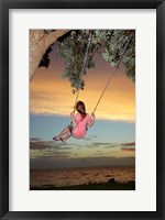 Framed Girl, Rope Swing, Family Fun, Thames, New Zealand