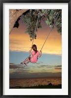 Framed Girl, Rope Swing, Family Fun, Thames, New Zealand