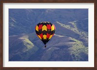 Framed Hot Air Balloon and Mountains, South Island, New Zealand