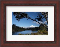 Framed Lake Mangamahoe, Mt Taranaki, North Island, New Zealand