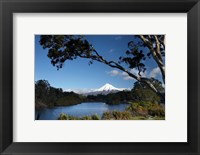 Framed Lake Mangamahoe, Mt Taranaki, North Island, New Zealand