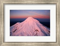 Framed Mountain Alpenglow, Taranaki, North Island, New Zealand