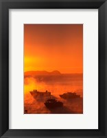 Framed New Zealand, Fishing Boats at sunrise, Stewart Island