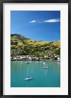 Framed New Zealand, South Island, Canterbury, Akaroa Harbor