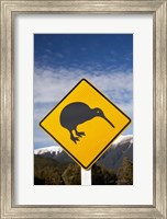 Framed New Zealand, South Island, Road Sign, St Arnaud Range