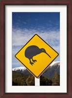 Framed New Zealand, South Island, Road Sign, St Arnaud Range