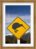 Framed New Zealand, South Island, Road Sign, St Arnaud Range