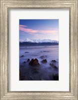 Framed New Zealand, South Island, Seaward Kaikoura Range, Waves