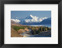 Framed Road to Aoraki Mount Cook, Mackenzie Country, South Canterbury, South Island, New Zealand