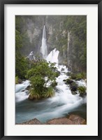 Framed Tarawera Falls, Tarawera River, North Island, New Zealand