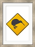 Framed Kiwi Warning Sign, New Zealand