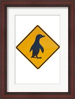 Framed Penguin Warning Sign, New Zealand