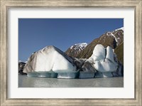 Framed Icebergs in Tasman Glacier Terminal Lake, Canterbury, South Island, New Zealand
