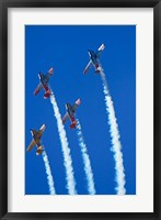 Framed Aerobatic display by North American Harvards, or T-6 Texans, or SNJ, Airshow