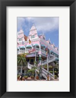 Framed Dutch Architecture of Oranjestad Shops, Aruba, Caribbean