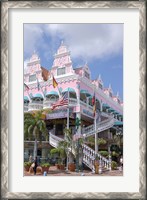 Framed Dutch Architecture of Oranjestad Shops, Aruba, Caribbean