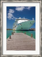 Framed Antigua, St Johns, Heritage Quay, Cruise ship