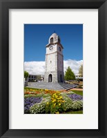 Framed Memorial Clock Tower, Seymour Square, Marlborough, South Island, New Zealand (vertical)