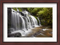 Framed Purakaunui Falls, Catlins, South Otago, South Island, New Zealand