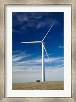 Framed Wind turbine at Mt Stuart wind farm, South Otago, New Zealand