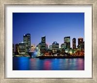 Framed Skyline and Cruise Ship at Night, Sydney, Australia
